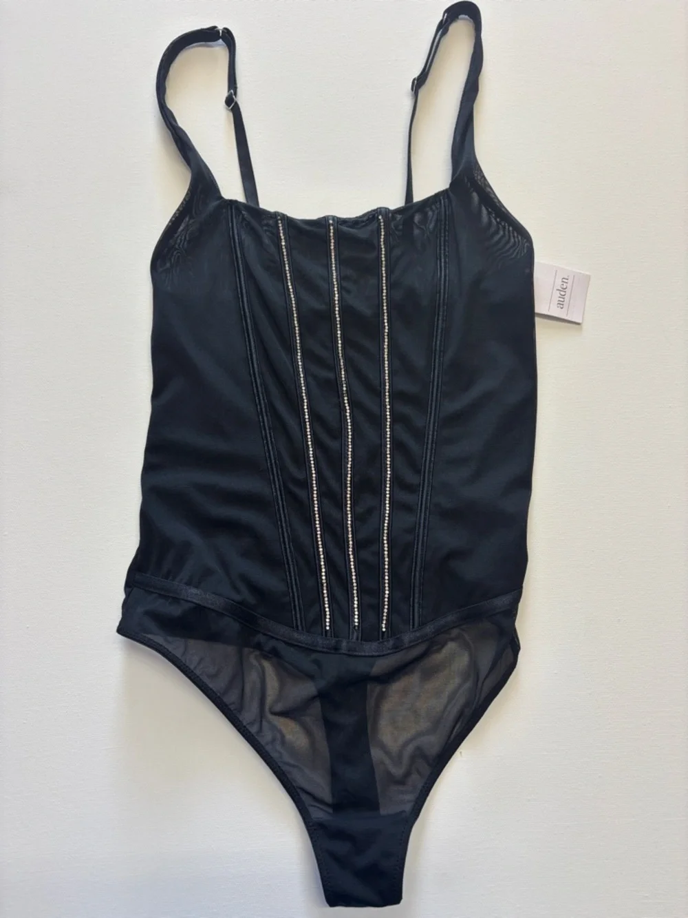 H&M Black Girls' One-Piece Bodysuit with Vertical Silver Trim